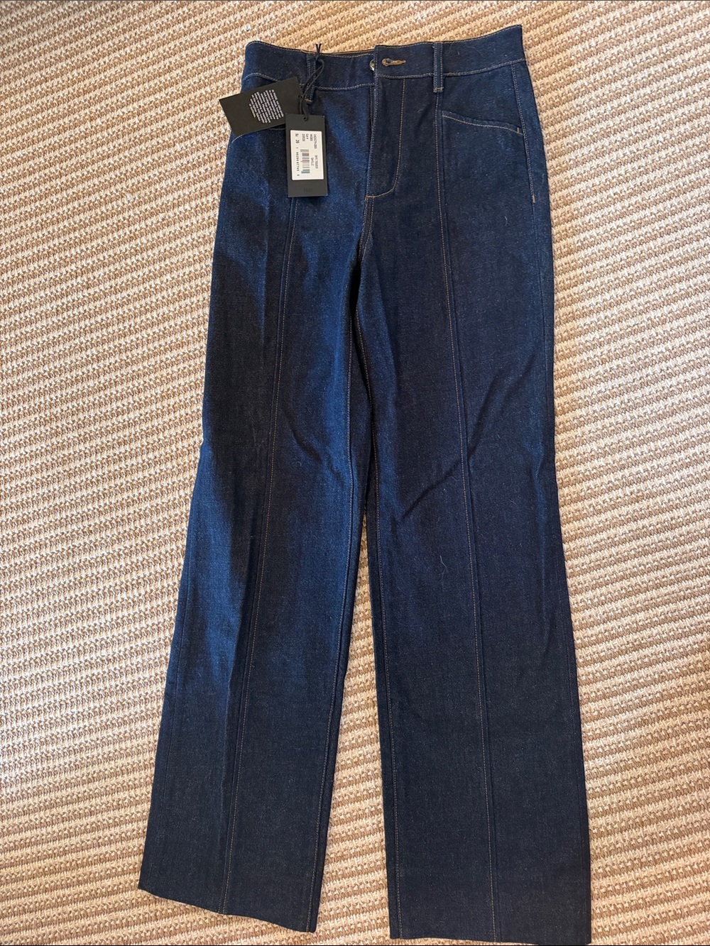 PAIGE Dark Indigo Wide Leg Jeans